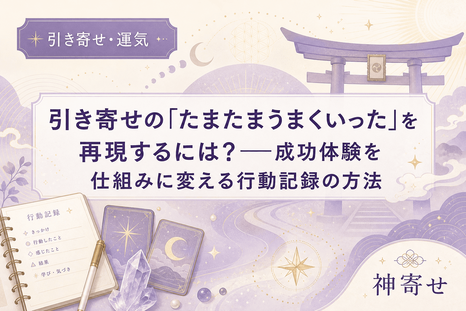 引き寄せの「たまたまうまくいった」を再現するには?──成功体験を仕組みに変える行動記録の方法