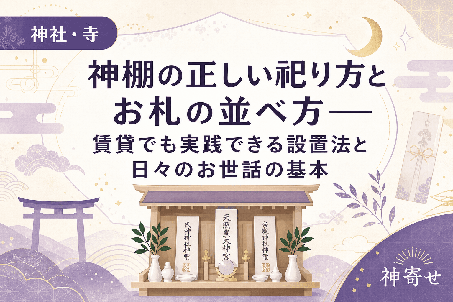 神棚の正しい祀り方とお札の並べ方──賃貸でも実践できる設置法と日々のお世話の基本