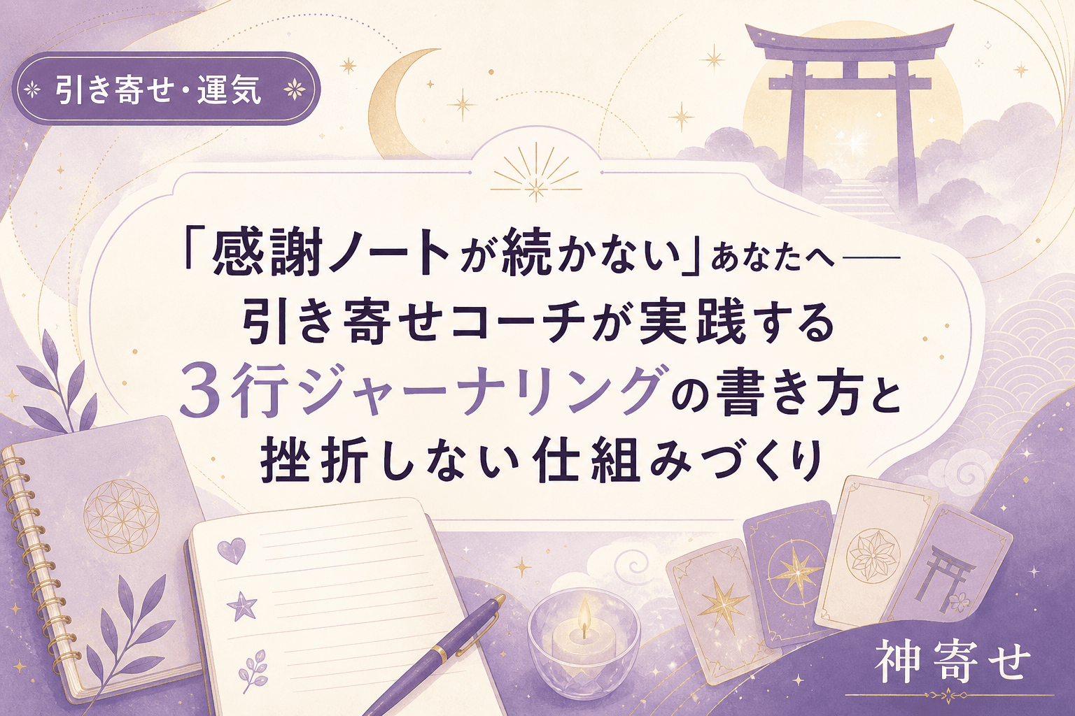 「感謝ノートが続かない」あなたへ──引き寄せコーチが実践する3行ジャーナリングの書き方と挫折しない仕組みづくり