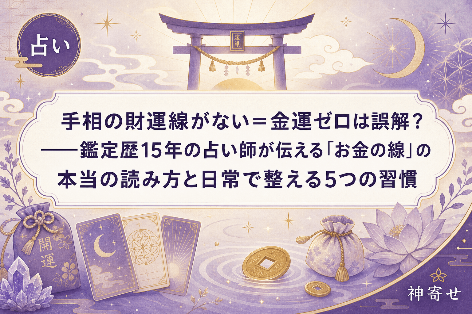 手相の財運線がない=金運ゼロは誤解?──鑑定歴15年の占い師が伝える「お金の線」の本当の読み方と日常で整える5つの習慣
